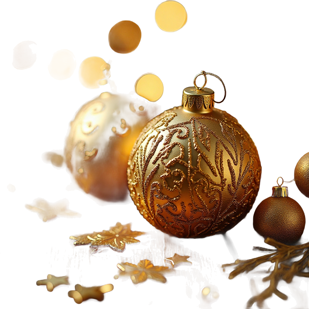 Golden Christmas Ornaments